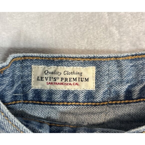 Levis 501 Cutoff Shorts Women's 27 Blue Lightwash Denim Button Fly Red Tab - Picture 8 of 10